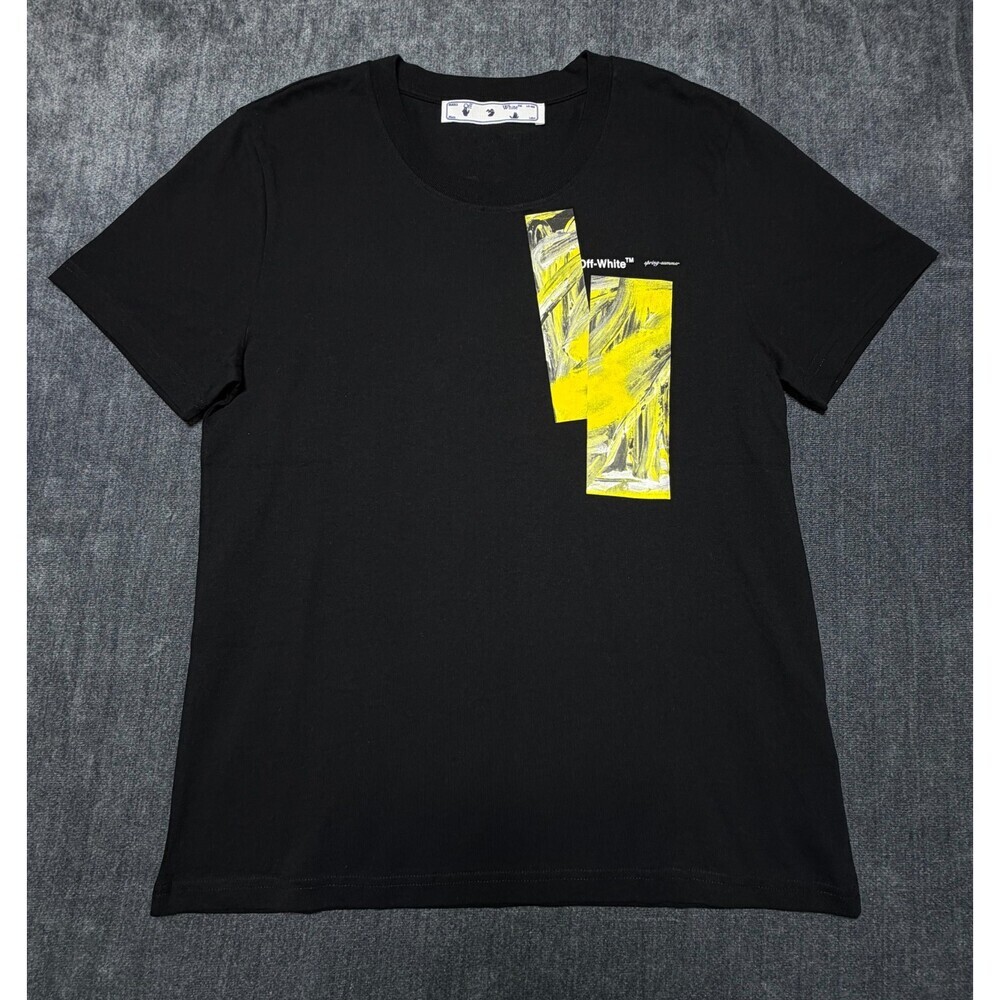 NWT Off-White Graphic T-Shirt Men's XL Black Short Sleeve Crew Neck 100% Cotton
